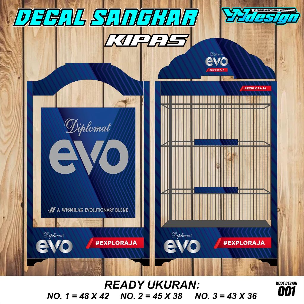 Stiker Decal Sangkar Burung Model Terbaru motif diplomat evo