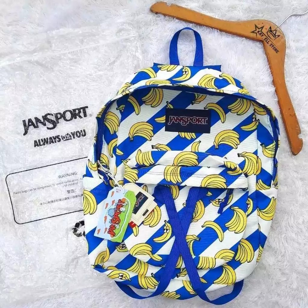 Ransel Sekolah JanSport Banana Original - Kapasitas Besar, Desain Klasik, Tali Dukung Empuk