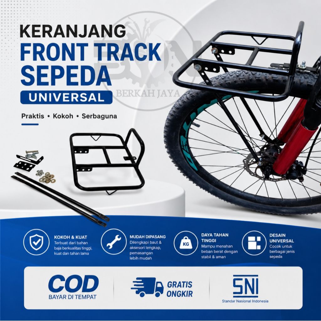 Keranjang Sepeda Front Track Depan Universal MTB Federal Lipat Fixie Alas Kayu Premium Tahan Beban 1