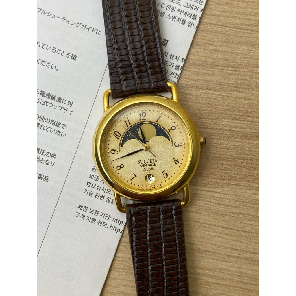 alba moonphase jam tangan pria second original
