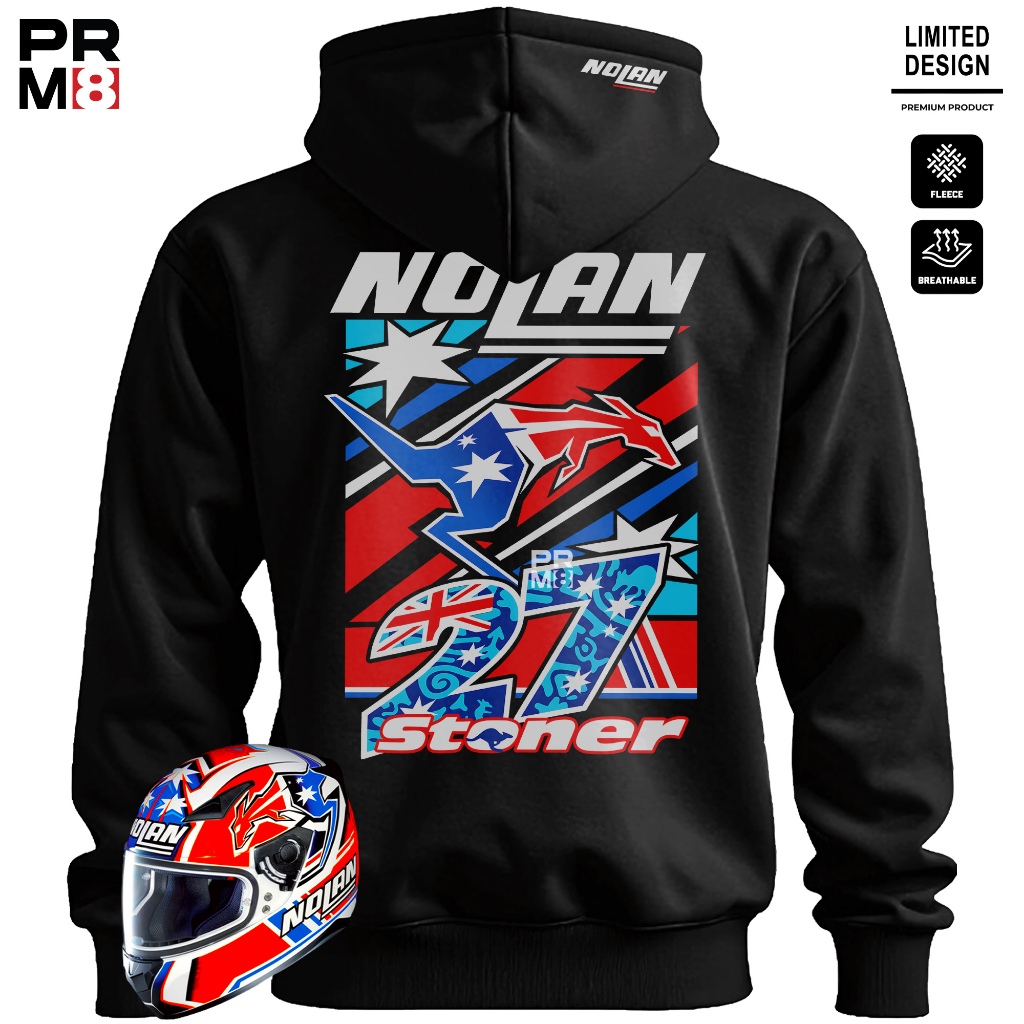 PRM8 - Hoodie Premium Pria Wanita Bahan CVC Fleece Jaket Tebal Sweater Motor Pakaian Unisex Streetwe