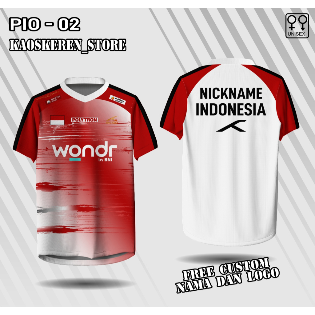 jersey badminton Polytron Indonesia Open 2026 baju bulu tangkis indonesia open 2026 kaos badminton c