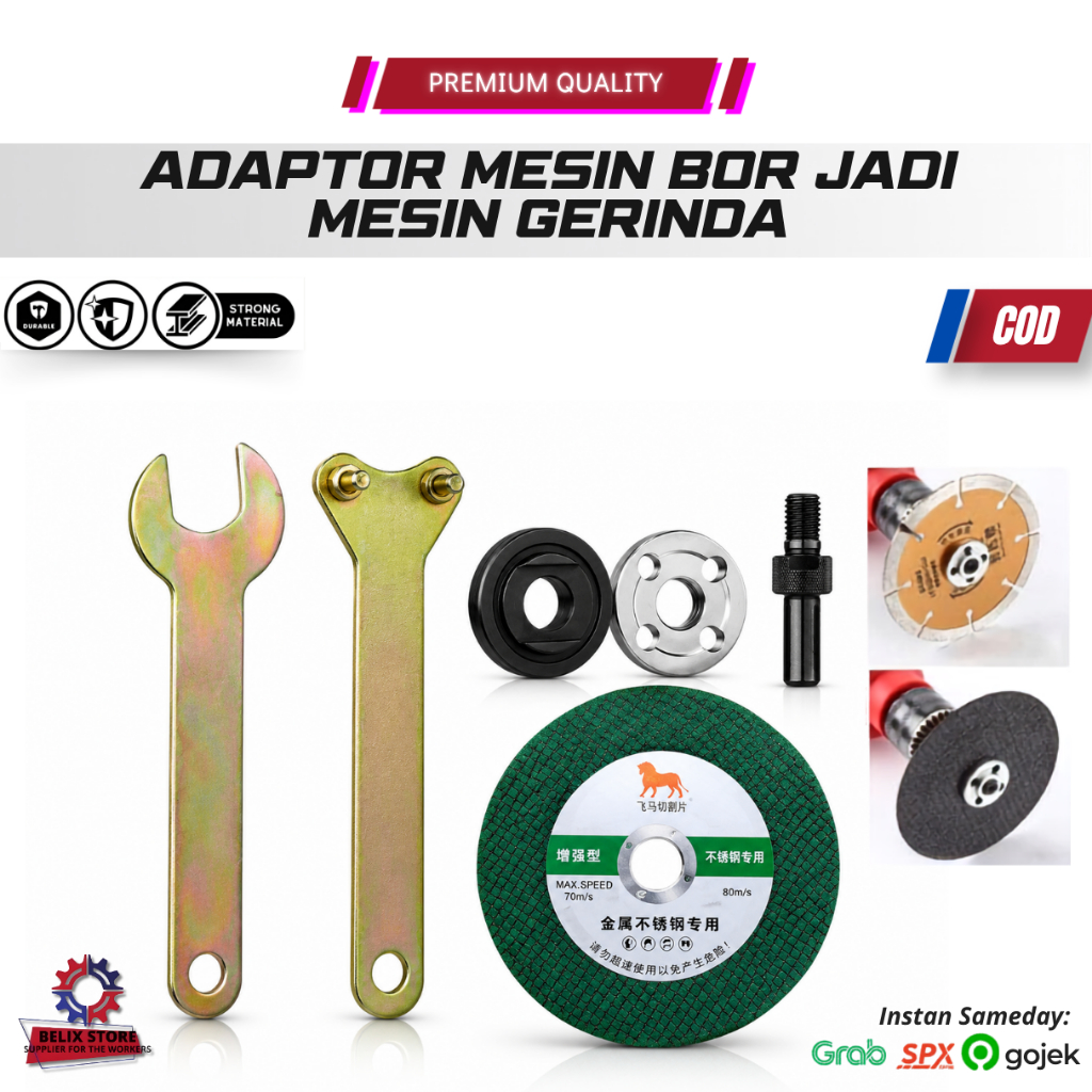 Adapter / Adaptor / Konverter Mesin Bor Ke Mesin Gerinda Adaptor Bor Ke Gerinda / Converter Bor Jadi