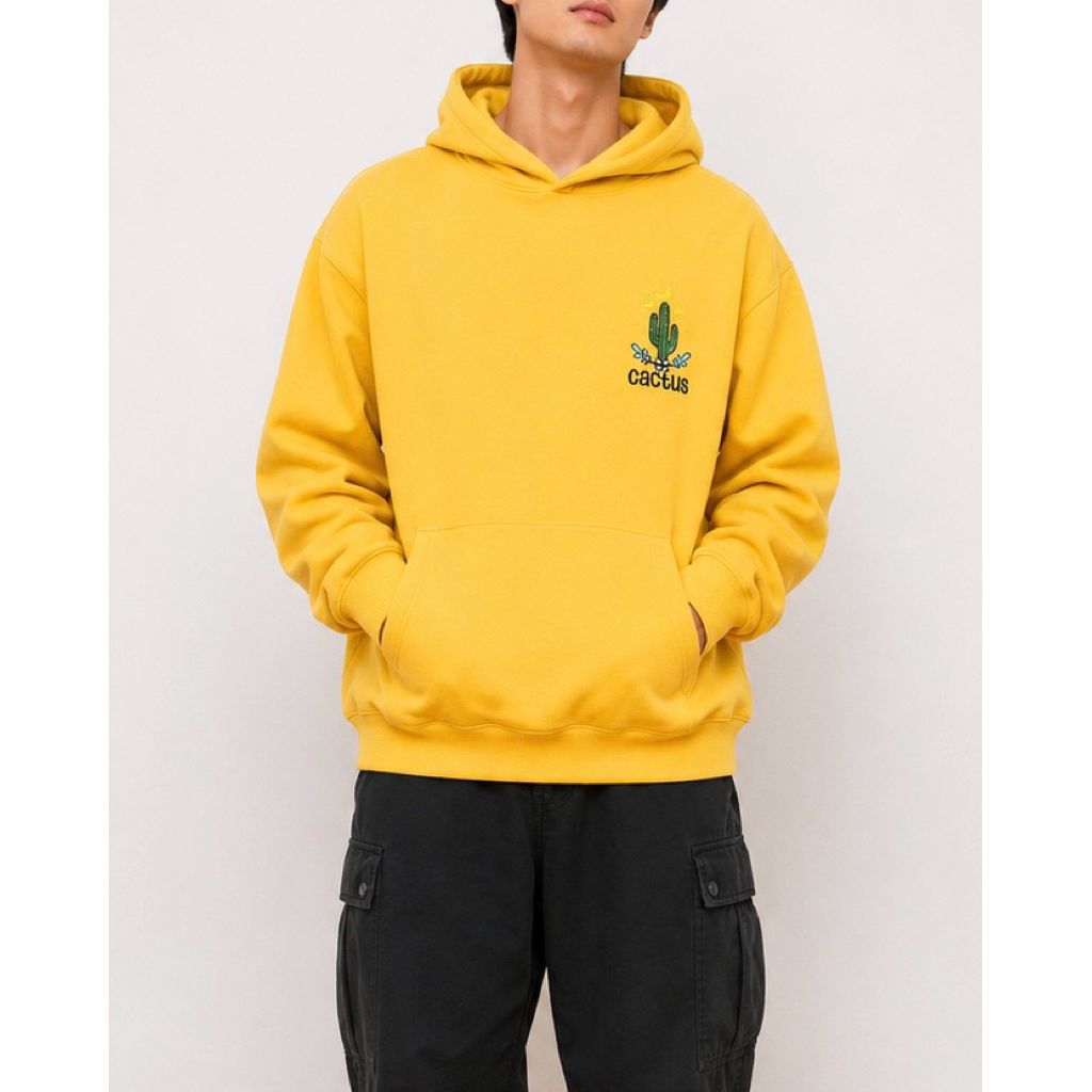 Brenn Embriodery Cactus Boxy Hoodie size L
