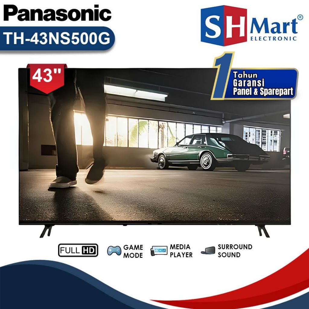 TV PANASONIC 43 INCH TH-43NS500G / 43NS500 SMART ANDROID DIGITAL TV FULL HD BORDERLESS DESIGN GARANS
