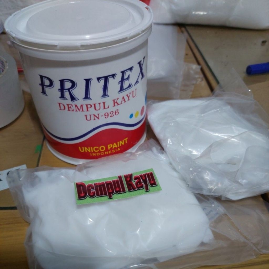 Bungkusan Dempul Kayu Pritex isi 500 gram