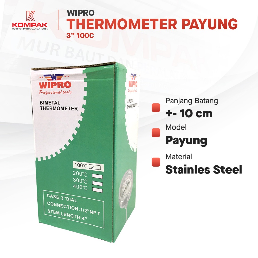 WIPRO Thermometer Payung 3 inch / Thermometer Bimetal Payung
