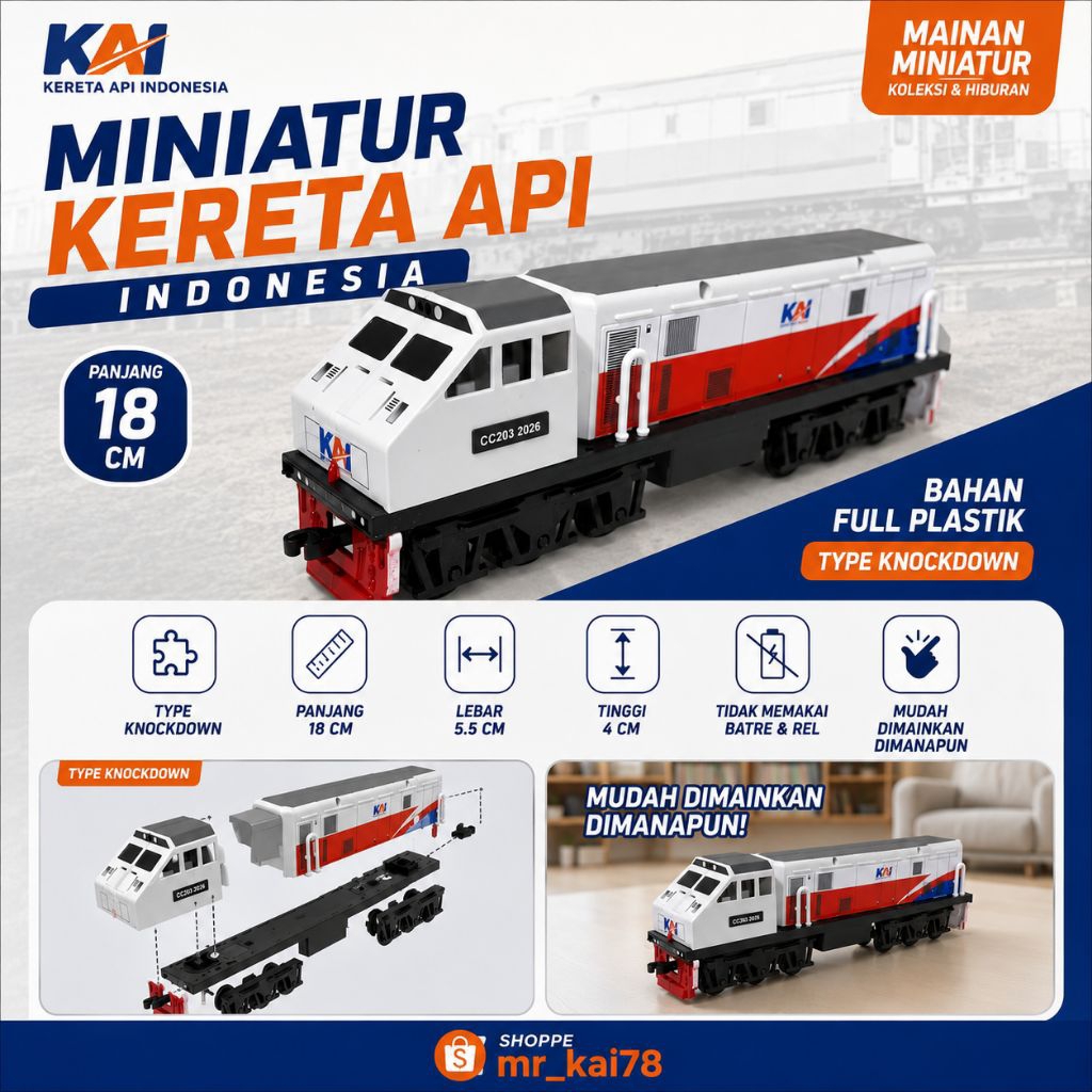 mainan kereta api lokomotif CC 203