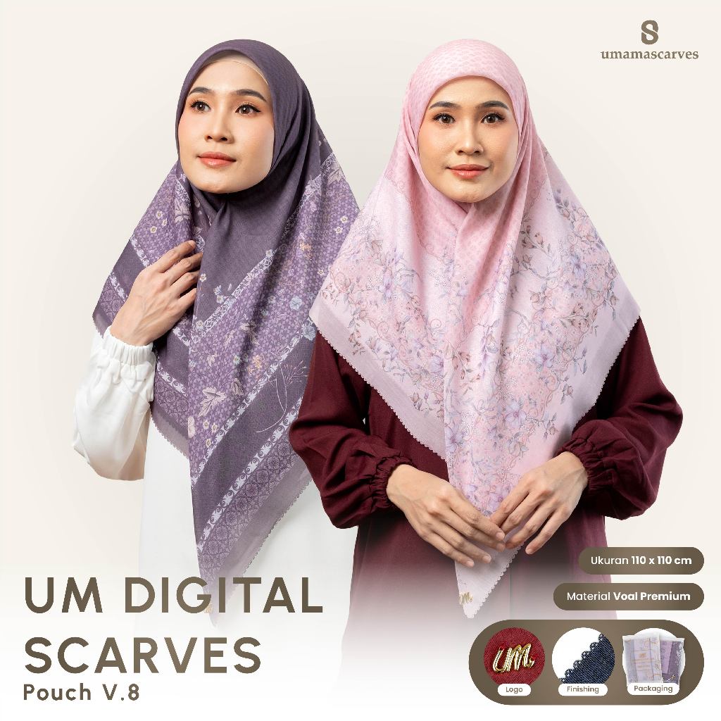 Hijab Motif UM Digital Scarves Pouch 110 x 110 cm
