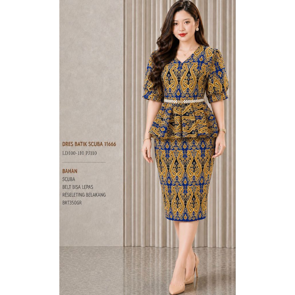 FC 11666 Dress batik scuba