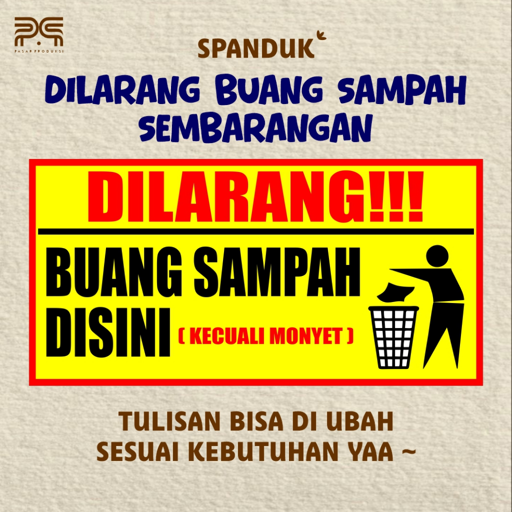 SPANDUK DILARANG BUANG SAMPAH BANNER DILARANG BUANG SAMPAH POSTER DILARANG BUANG SAMPAH