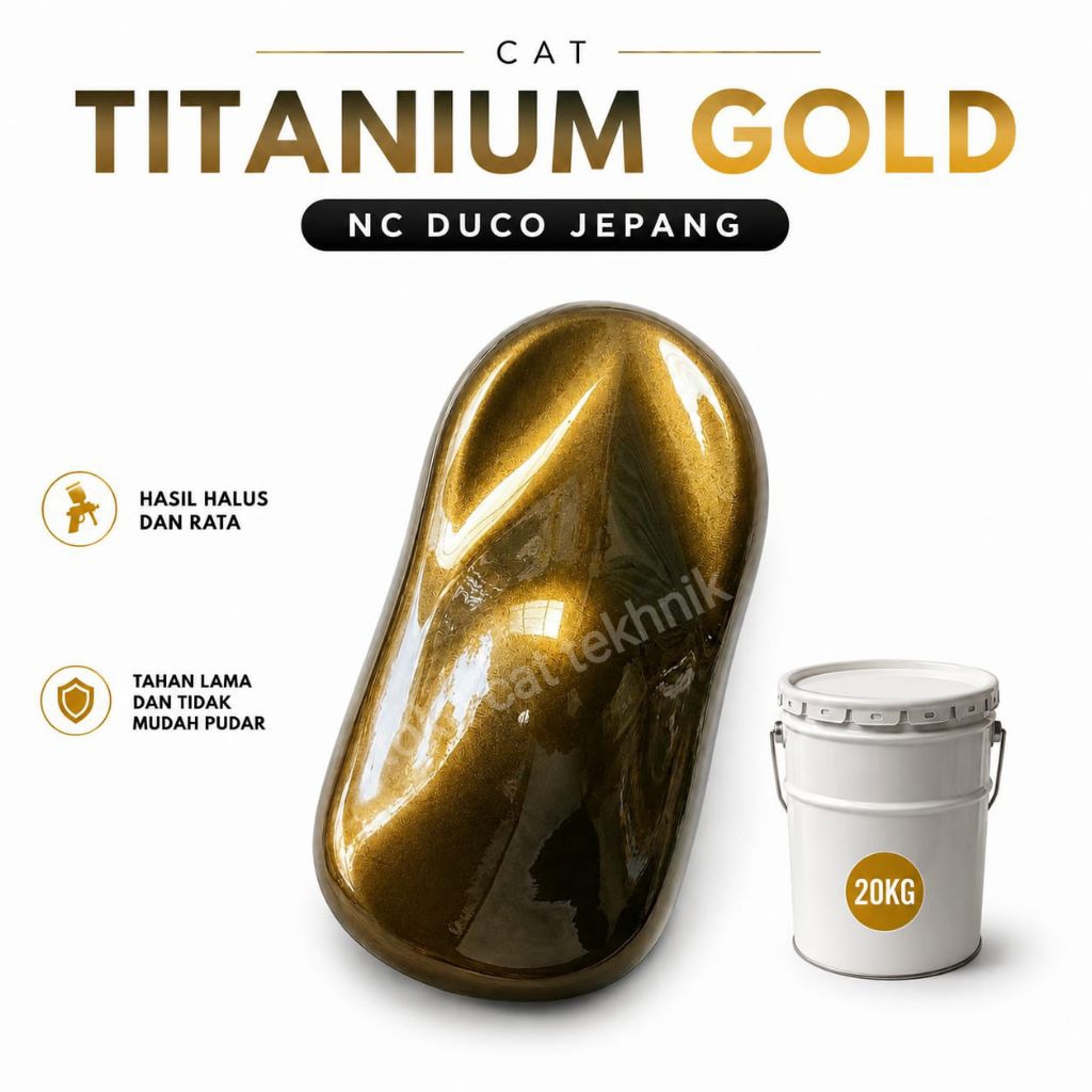 Cat Titanium Gold NC Duco Jepang 20kg | Cat Besi Kayu Warna Gold