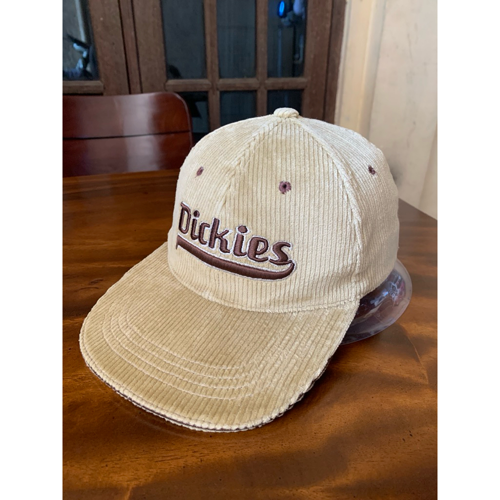 Topi Dickies Corduroy Original Vintage Cap - Baseball Hat Korduroi Beige Cream Premium
