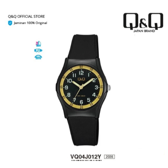 Jam Tangan Q&Q VQ04 Original Wanita Analog Rubber Tali Karet Cewek QQ Water Resist Watch