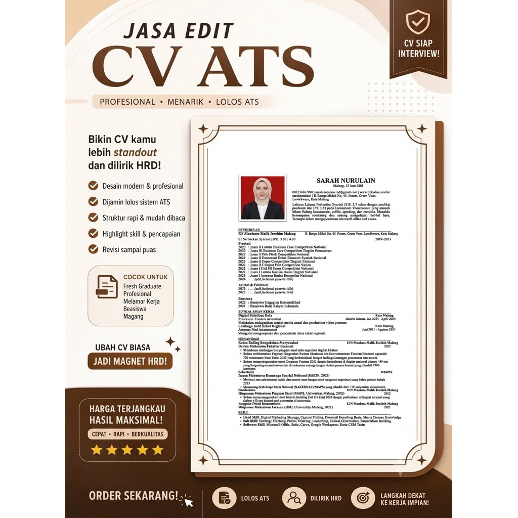 CV ATS TERMURAH | CV ATS MURAH SIAP KERJA | JASA PEMBUATAN CV ATS