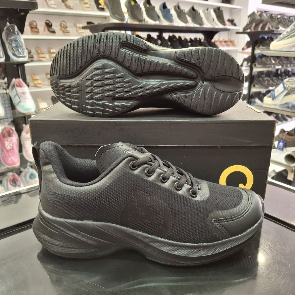 QISHI Sepatu Sekolah Sneakers | Sigmund | Hitam Hitam