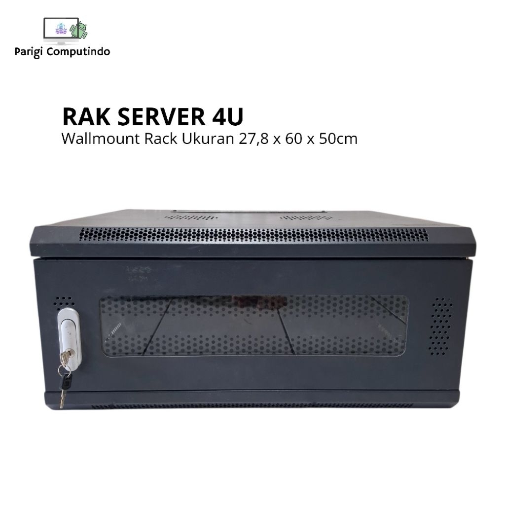 Rak Server 4U Wallmount Rack Ukuran 27.8 x 60 x 50 cm Grey Bekas