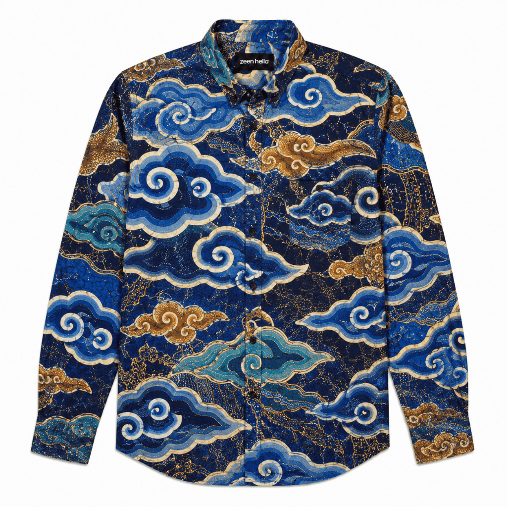 Zeen Hello - Kemeja Batik Pria Lengan Panjang