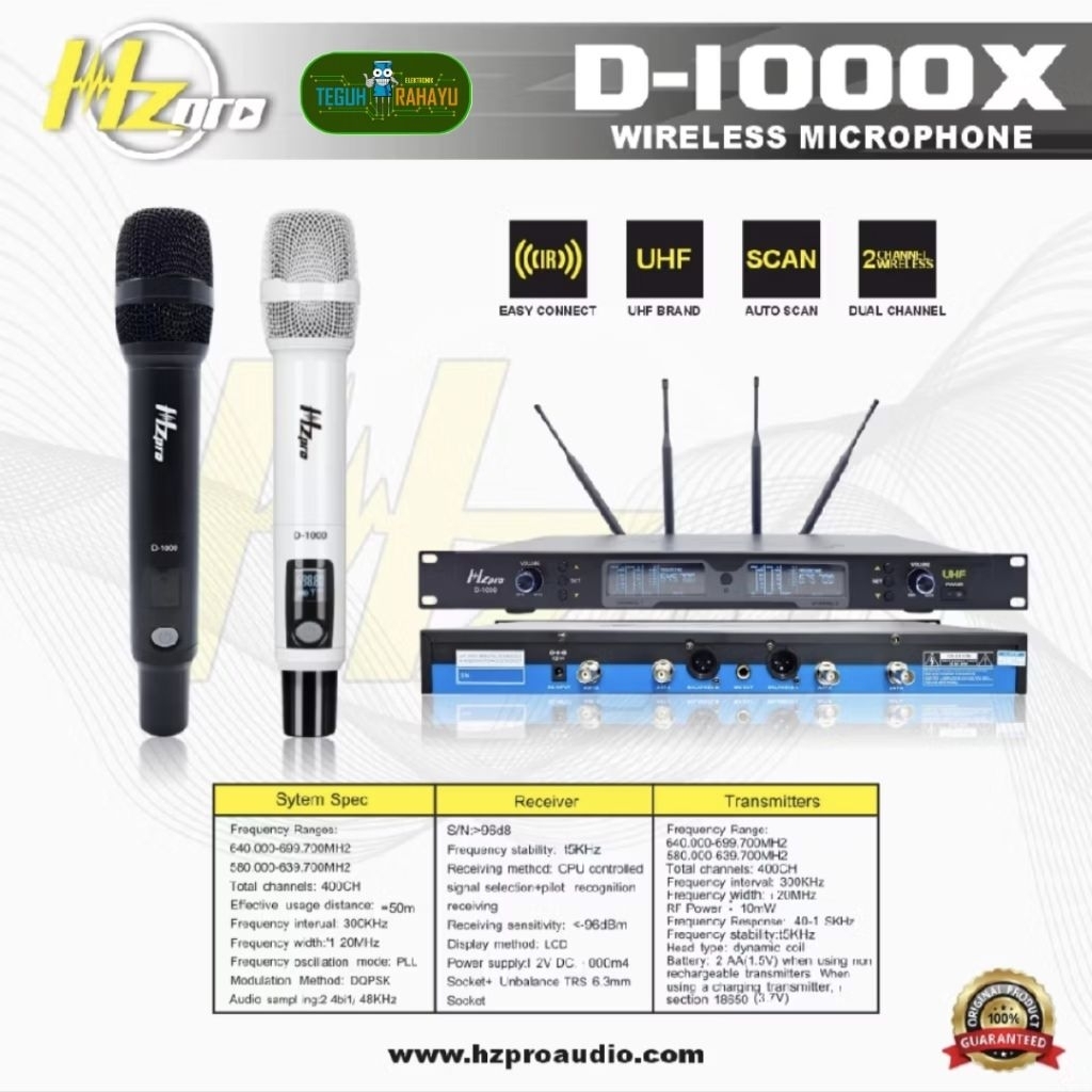 MIC WIRELESS HZ PRO D-1000 HZPRO D1000 (2HANDLE) ORIGINAL
