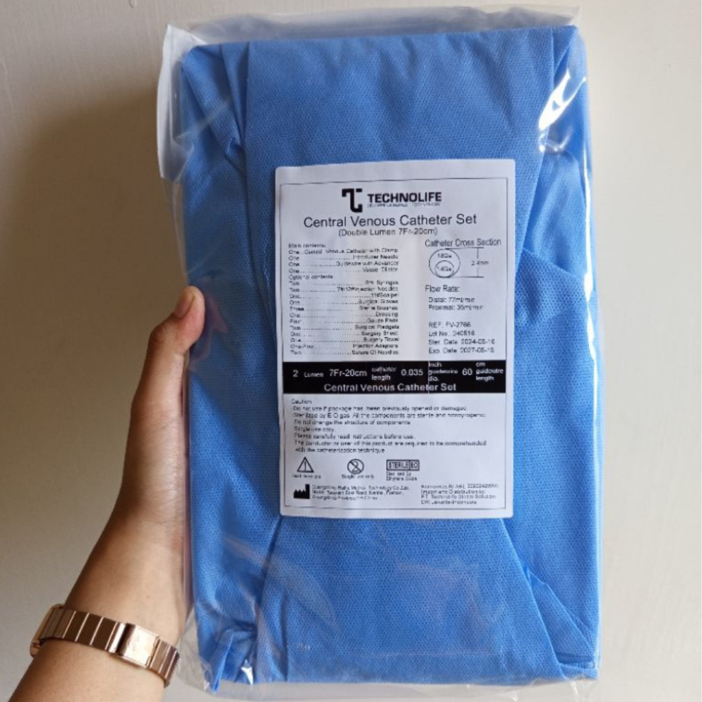 CVC Set Double Lumen 7Fr x 20cm - Central Venous Catheter Kit Steril