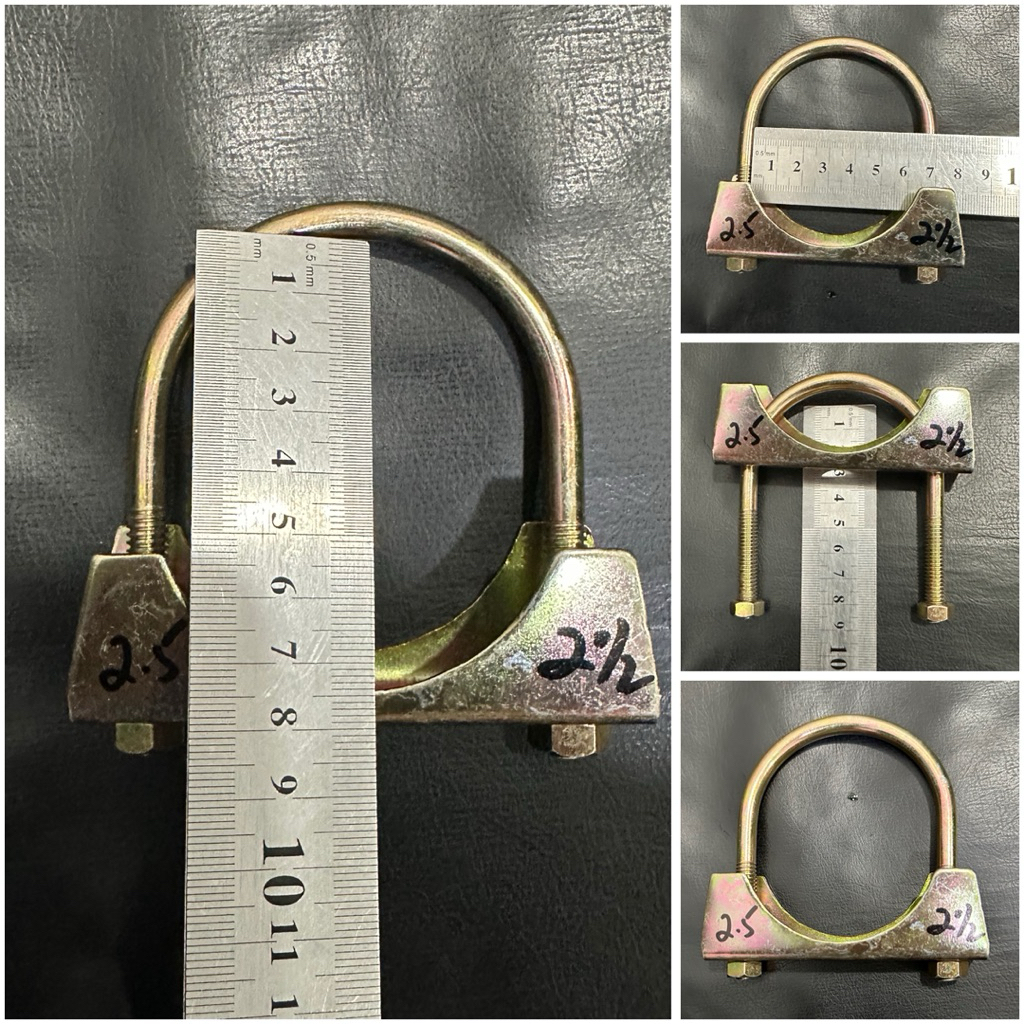 2-1/2”inchi klem knalpot 21/2" u bolt 2.5” inci ( 6,5cm x 7.5cm ) klem pipa ex haust clamp klem besi