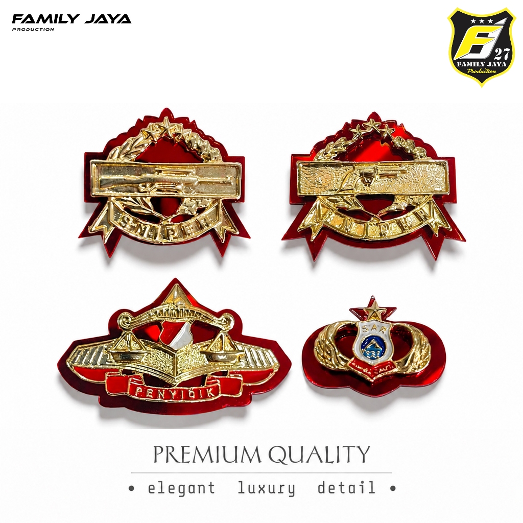 FAMILY JAYA 27 - Pin penyidik Polri Pin sar Polri Pin Sniper Panjang Polri Pin sniper pendek Polri