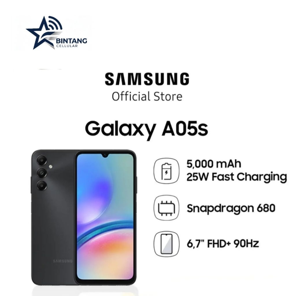 HP SAMSUNG GALAXY A05s  6/128 GB - SAMSUNG GALAXY A05s RAM 6GB ROM 128GB GARANSI RESMI