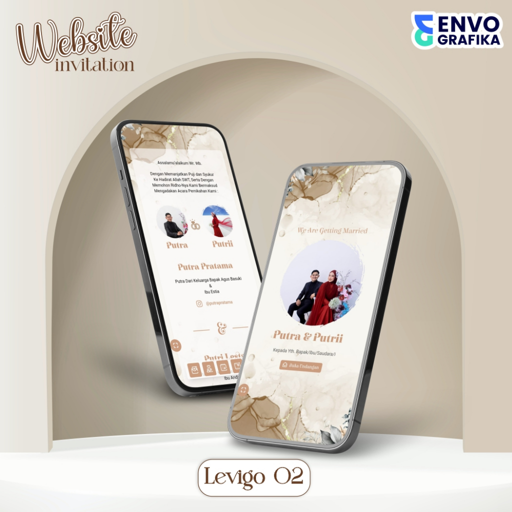 UNDANGAN DIGITAL WEBSITE PERNIKAHAN | UNDANGAN WEBSITE RUSTIC LEVIGO 02