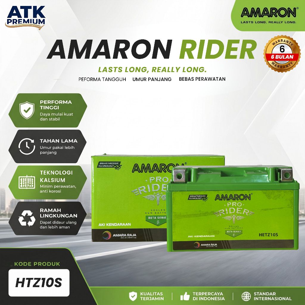 Amaron Aki Motor GSX R600 / GSX 750P Inazuma ETZ10S - 12V / 9Ah Aki Kering