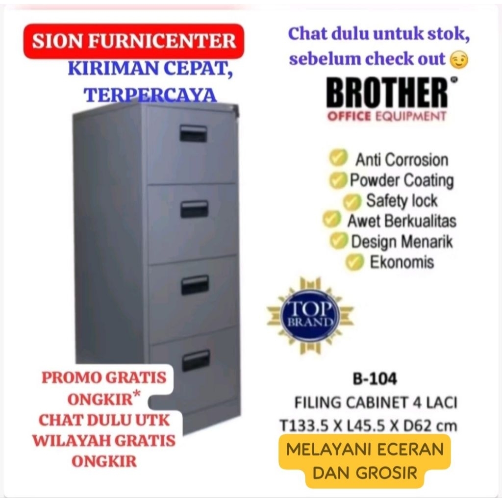 filling cabinet 4 laci brother B104 / filling kabinet 4 laci / fillingcabinet / fillingkabinet / lem