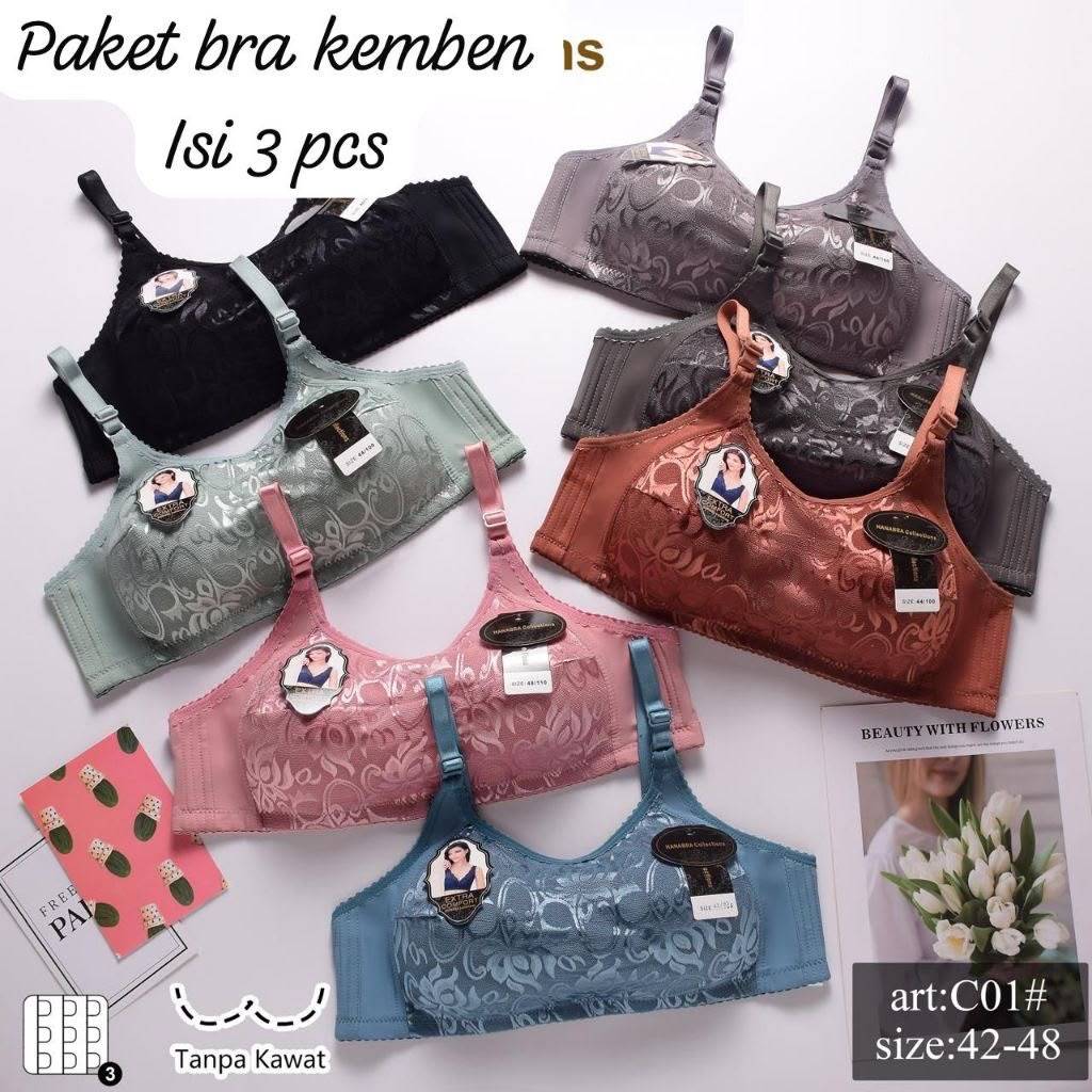 3 PCS Bra Kemben Cup B-C Ukuran 36-46 BRA PENGAKAT PAYU