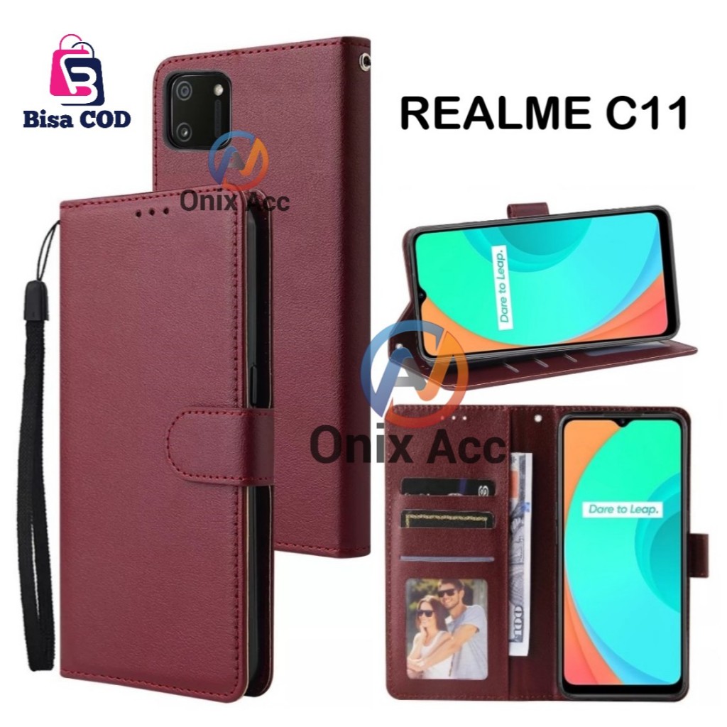 Flip Case REALME C11 Casing Dompet Kulit