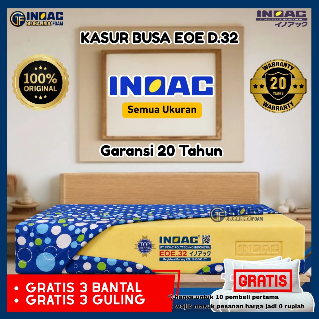 Kasur Busa Inoac EOE Density 32 Yellow Original Garansi 15 Tahun