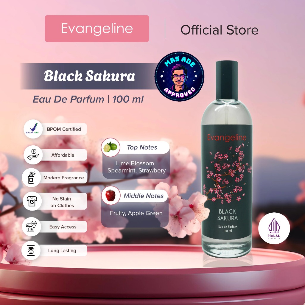 EVANGELINE Sakura Series Parfum EDP 100 ml - RF KOSMETIK KENDARI