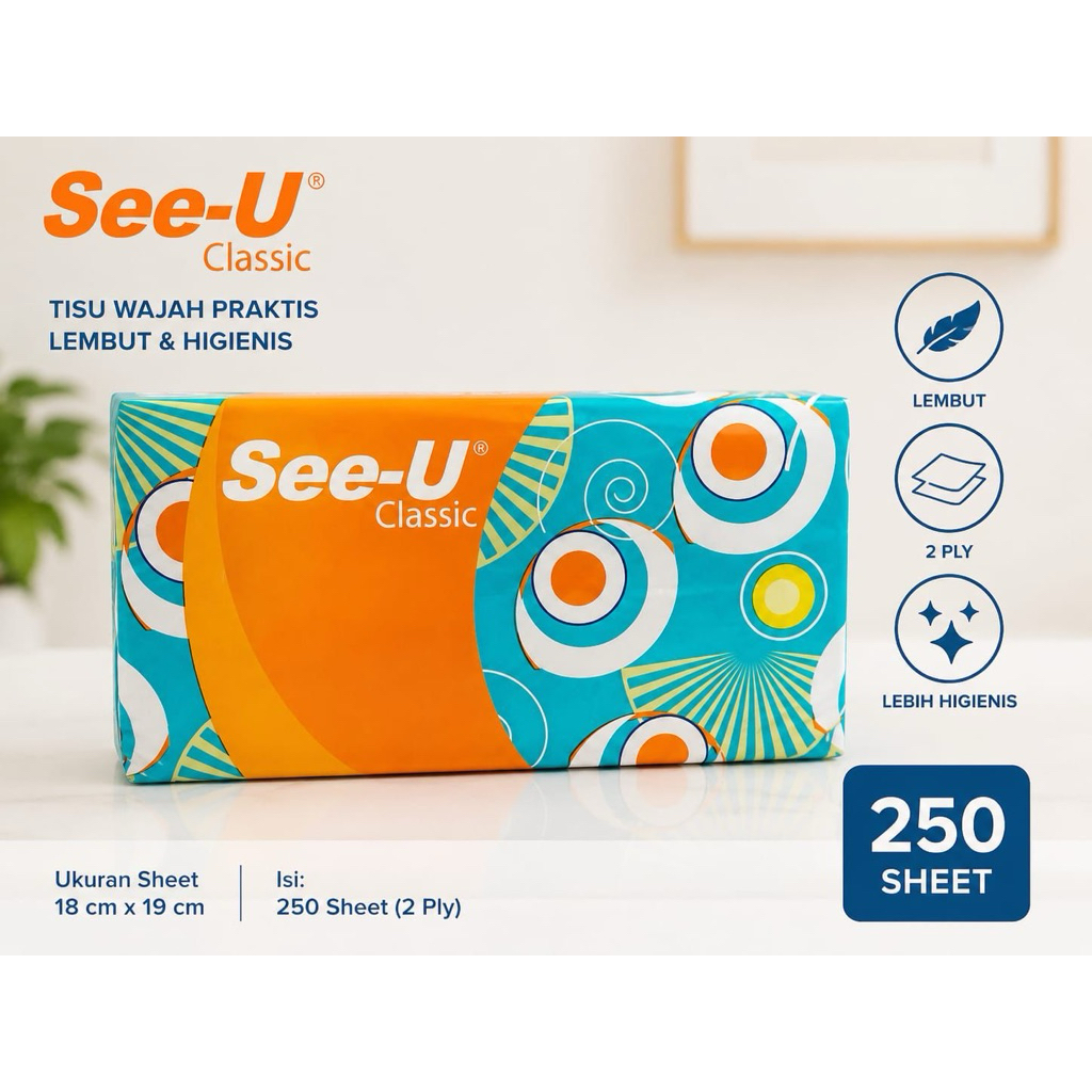 Tisu See U 250 Sheet / Tisu Wajah 250 Sheet