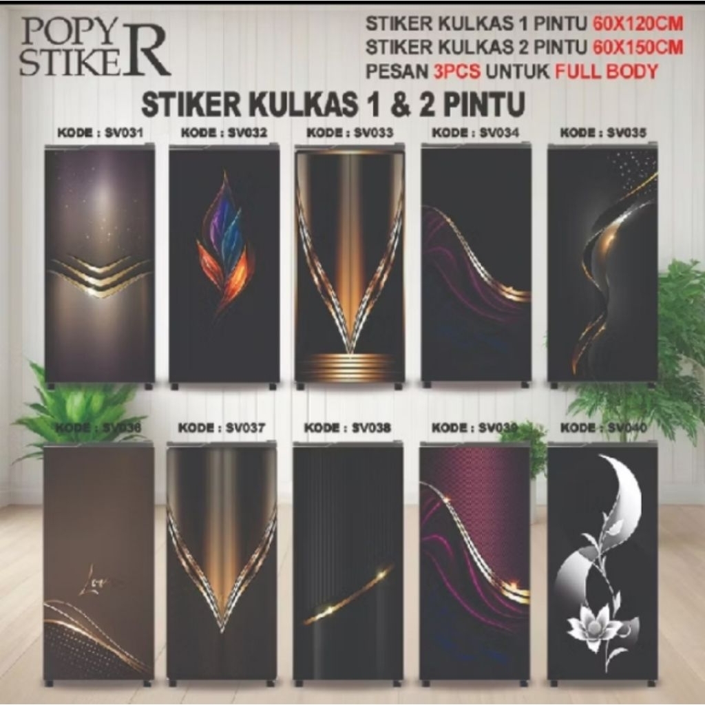 STIKER KULKAS 1 PINTU & STIKER KULKAS 2 PINTU