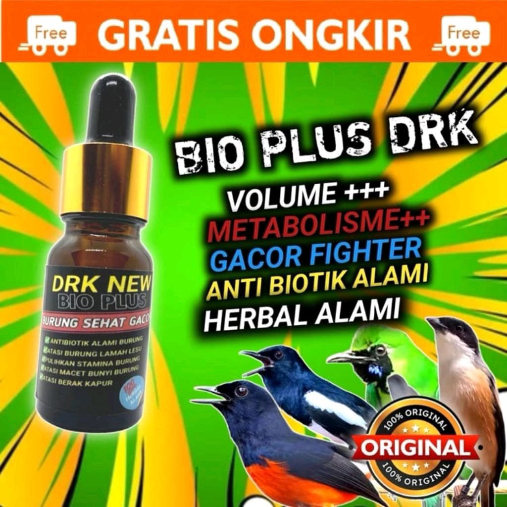 Vitamin Burung Bio Plus DRK New Untuk Stamina Burung