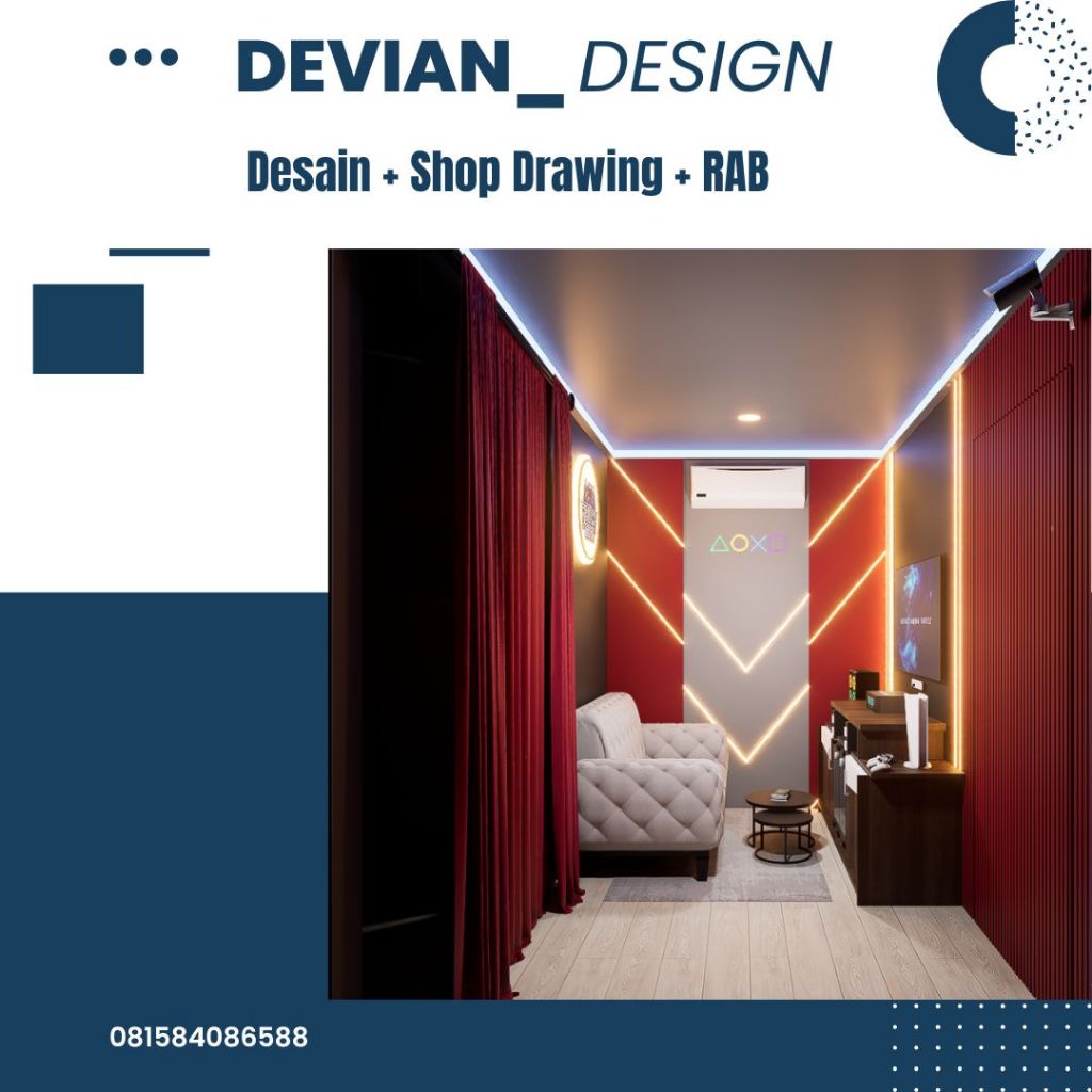 JASA DESAIN INTERIOR CAT ROOM / BABERSHOP / SHOP / CLINIC /CAFE