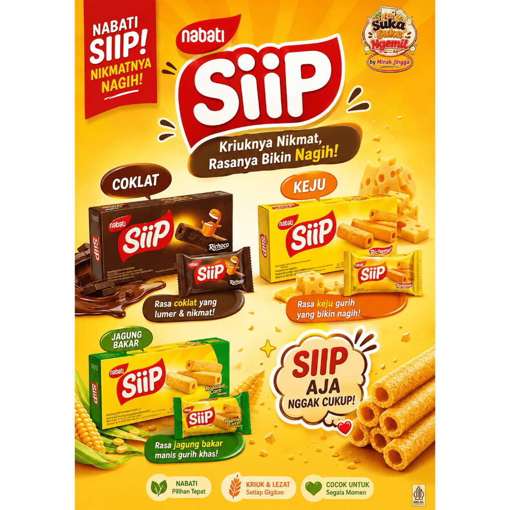 Nabati SIIP Coklat, Keju, Jagung Bakar