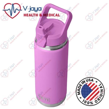 YETI Rambler Bottle, Vacuum Insulated, Stainless Steel with Straw Cap
