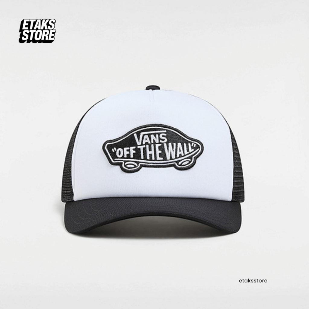 Topi Vans Classic Patch Curved Bill Trucker Hat Black White | Snapback Hat Cap Trucker | Navya GMG |
