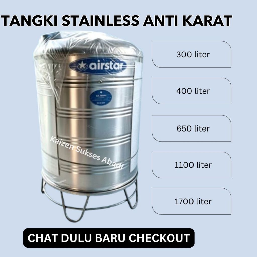 tandon tangki toren air atas rumah stainless stenlis steel vertikal merek airstar rstar r star kuali