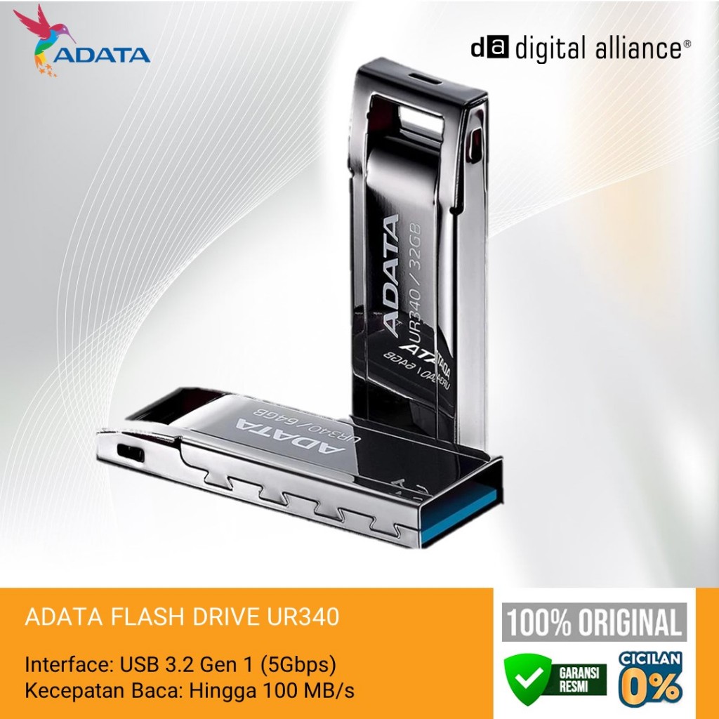 ADATA FLASH DRIVE UR340 32GB / 64 GB USB 3.2 - UP TO 100MB/S