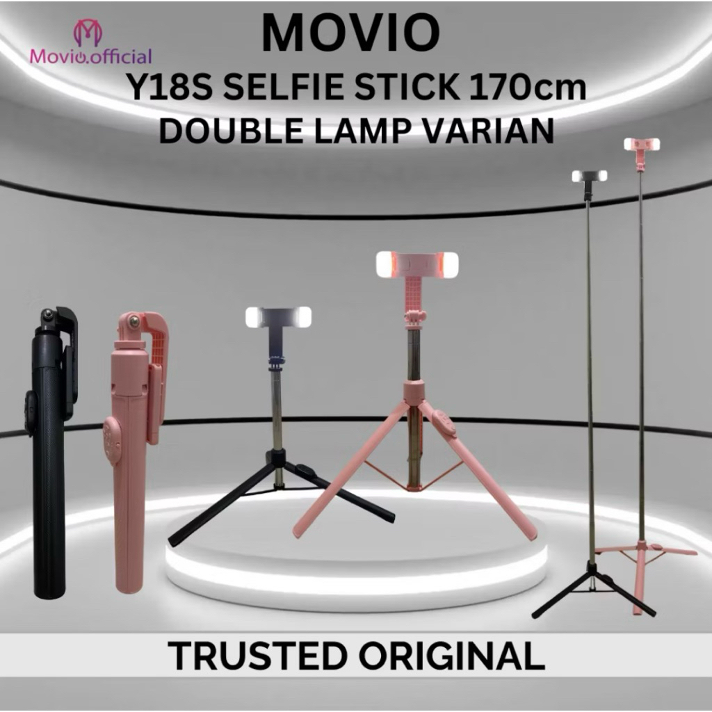 selfie stick with bluetooth remote tongsis lipat pink praktis untuk travel, photoshoot