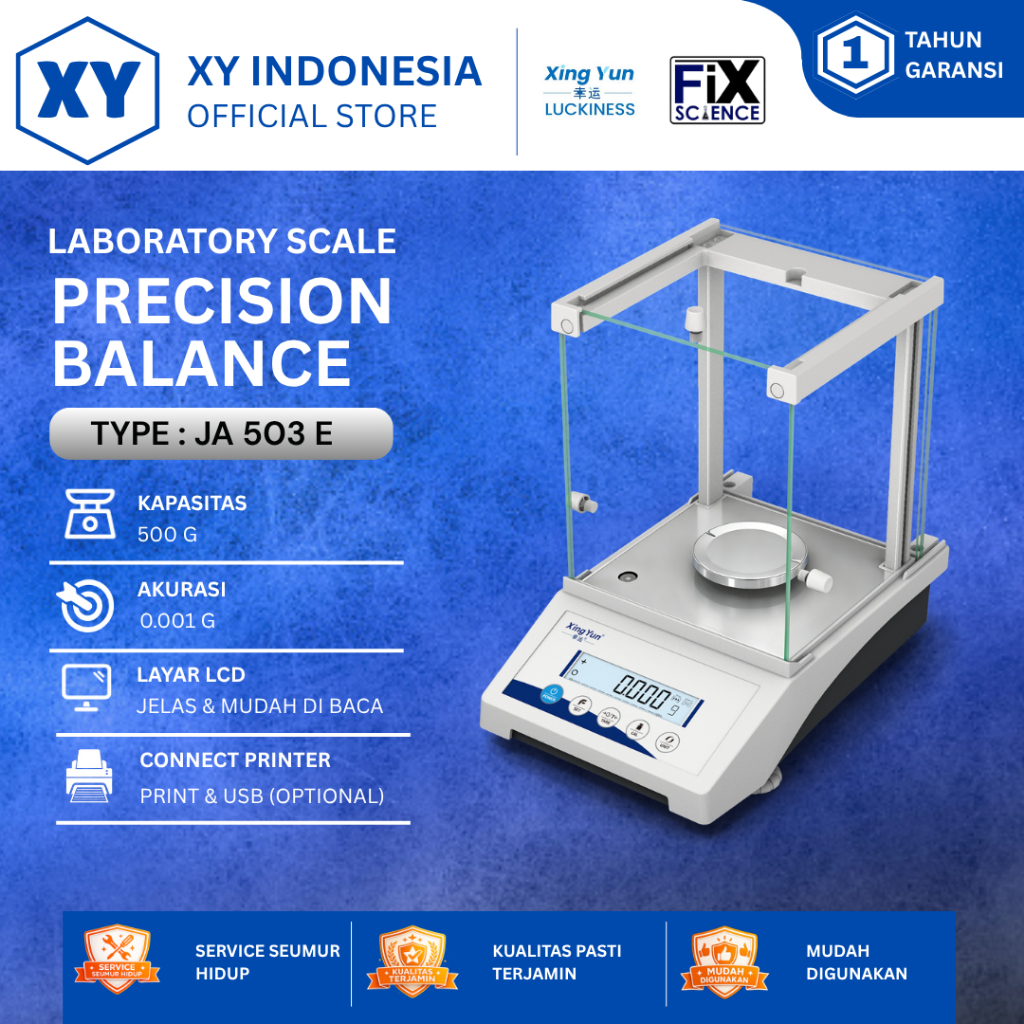 XINGYUN Timbangan Laboratorium Digital | Timbangan Presisi Timbangan Emas & Sample Kimia Kapasitas 5