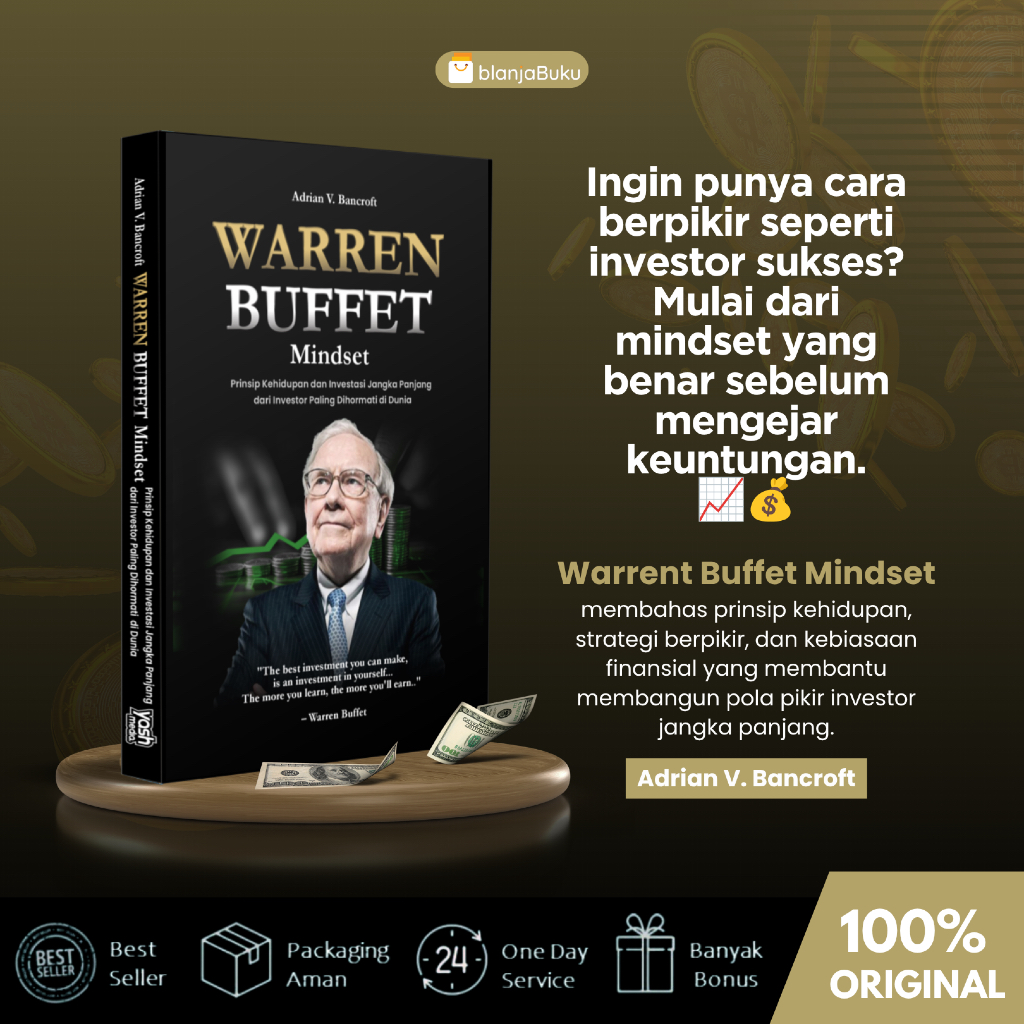 [BlanjaBuku] Buku Warren Buffet Mindset | Buku Motivasi Sukses | Buku Investasi | Yash Media
