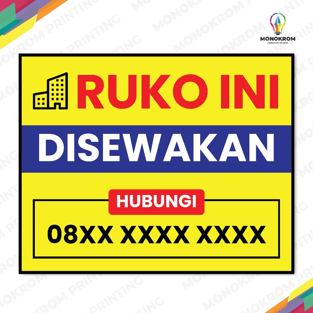 Banner Spanduk RUKO INI DISEWAKAN / RUKO INI DIKONTRAKKAN / Banner Outdoor