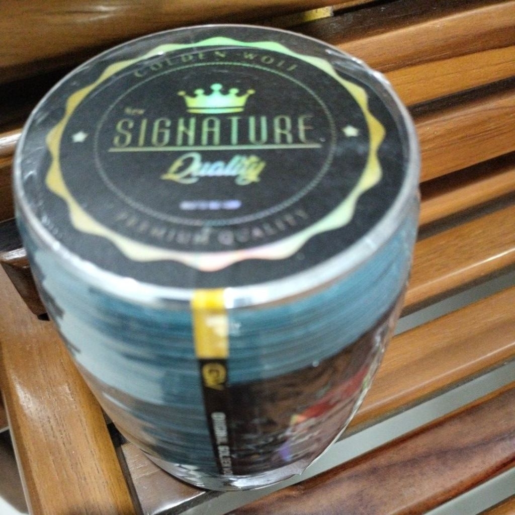 gelasan matot signature by golden wolf dgn panjang 6000 yard size 023 tekstur halus berasa bahan abu