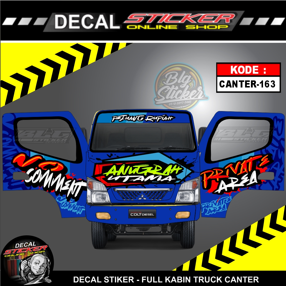 DECAL STIKER FULL KABIN CANTER VARIAN MOBIL PRINTING TRUK VARIASI