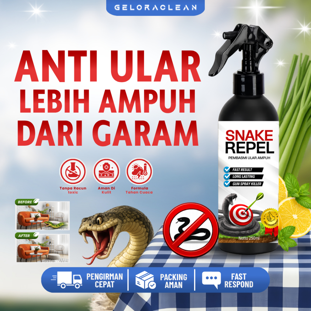 Gelora Clean SNAKE REPEL Pengusir Ular Praktis Spray Anti Ular Efektif Tangkal Ular Masuk Rumah Aman